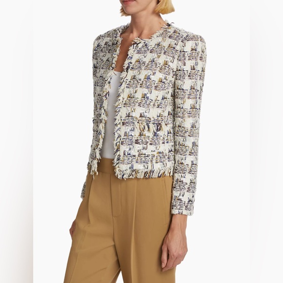 L’AGENCE Jacket Angelina Woven Crop Blazer - Picture 9 of 11